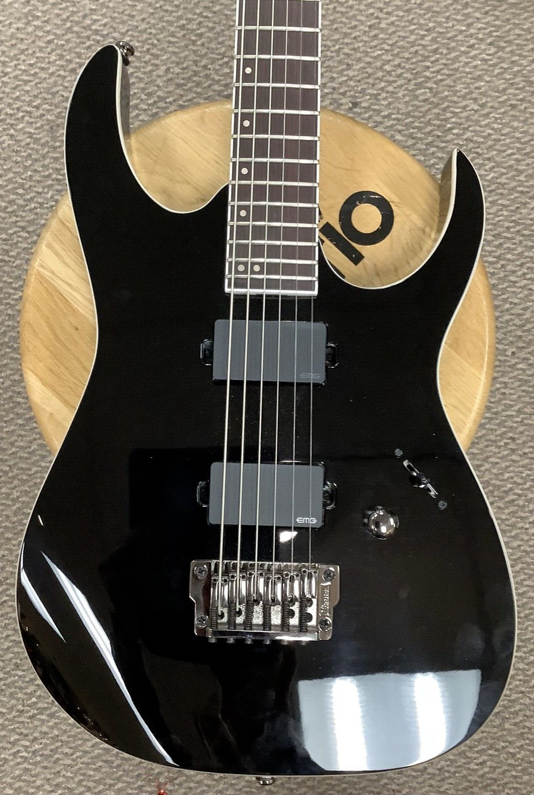 Ibanez RGIB21BK RG Iron Label Electric Baritone Guitar w/ EMG Tuned B-B Black