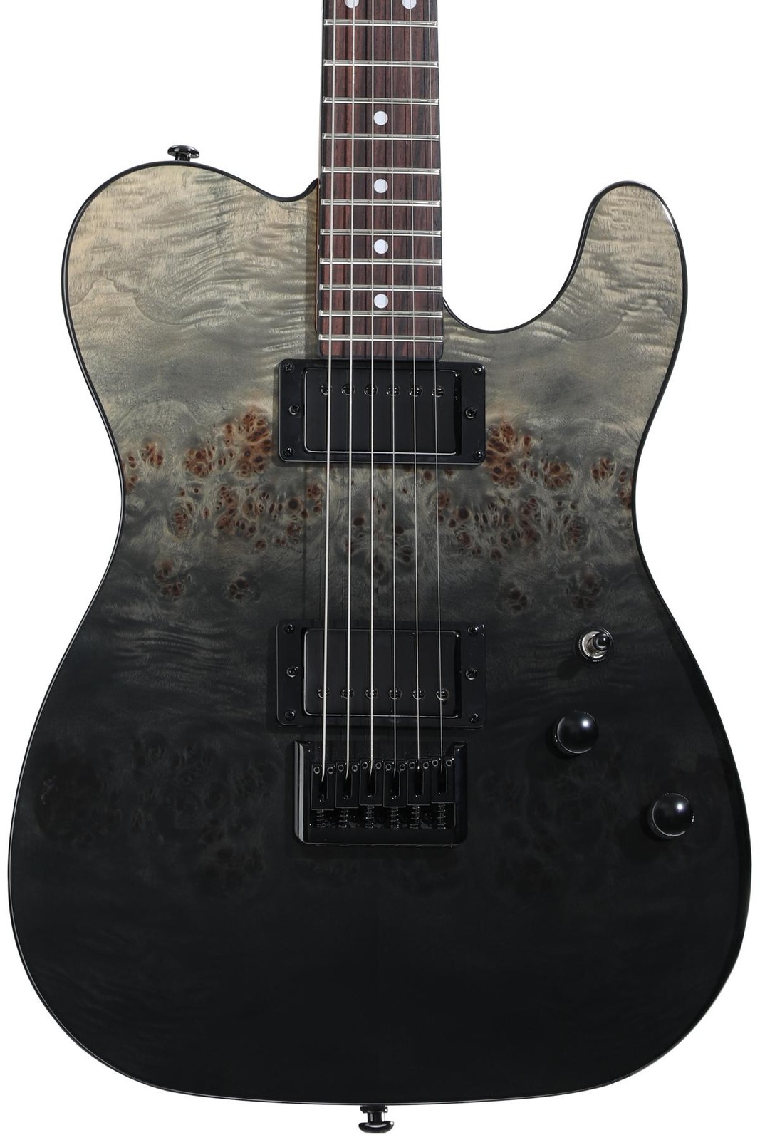 Schecter PT Standard Electric Guitar – Black Fade Burst Burl