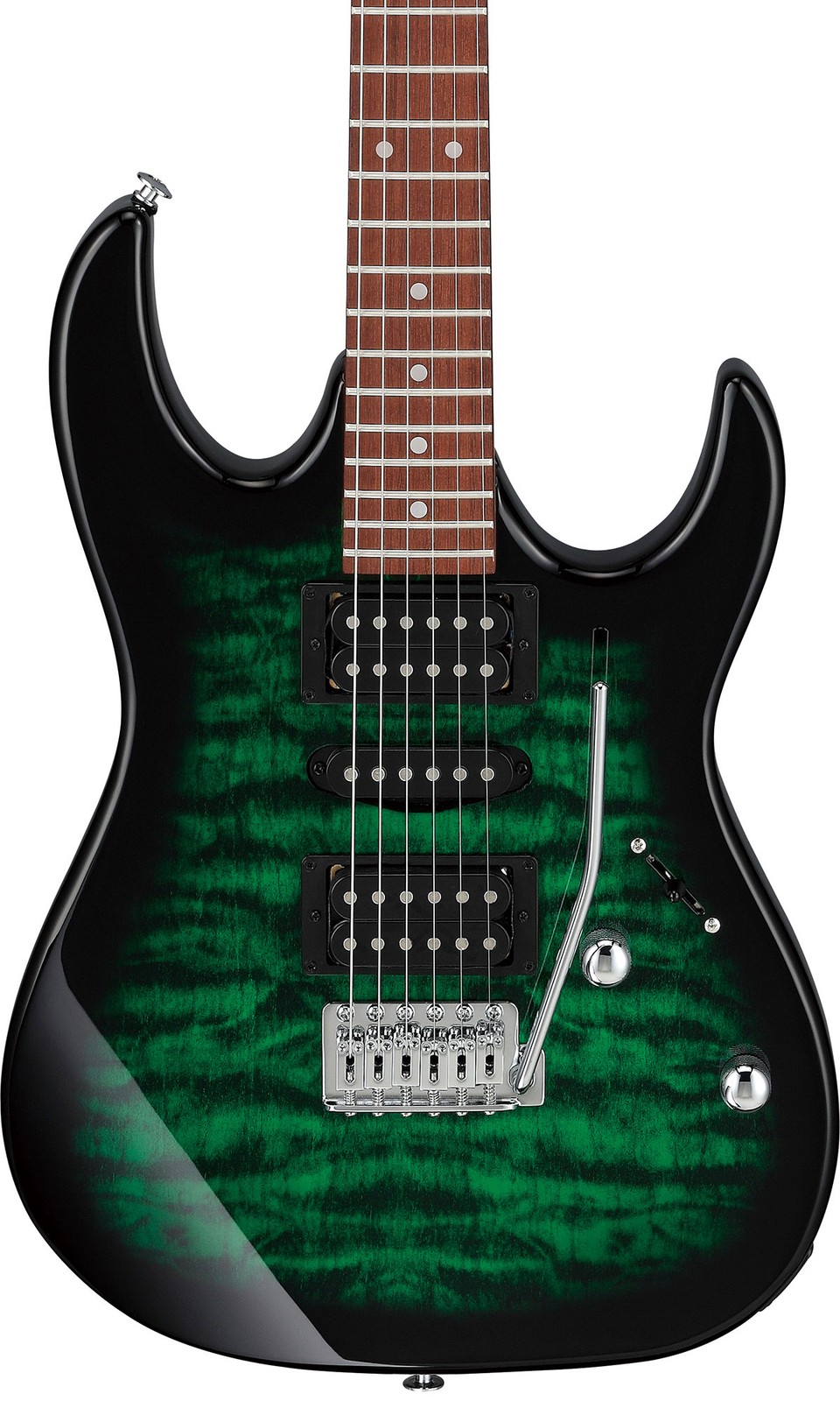 Ibanez GRX70QA RG Gio Electric Guitar – Transparent Emerald Burst