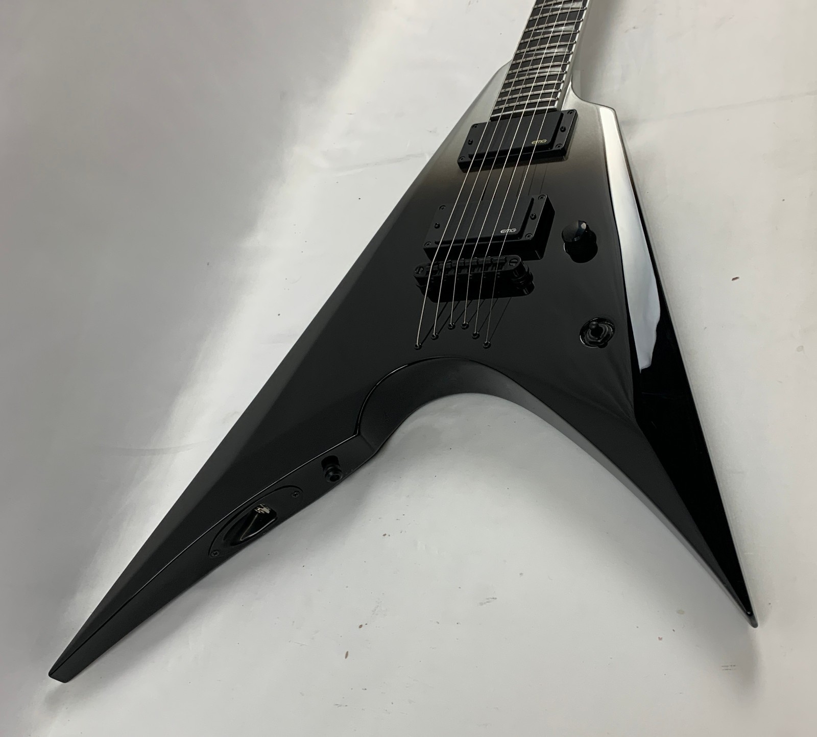 ESP E-II Arrow NT Black Silver Fade Electric Guitar + Case B-Stock Stoptail