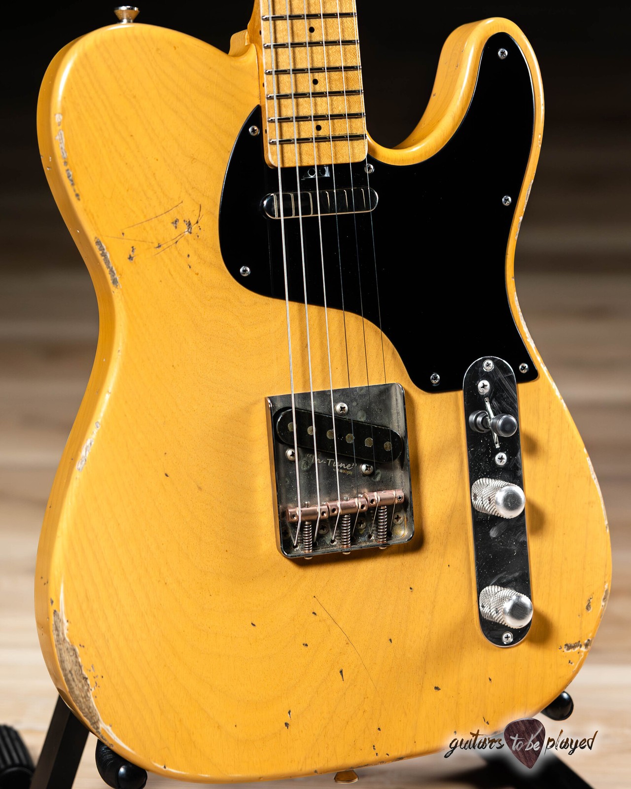 Shabat Lion Standard 1pc Swamp Ash & Maple w/ Lollar Vintage T’s – Butterscotch