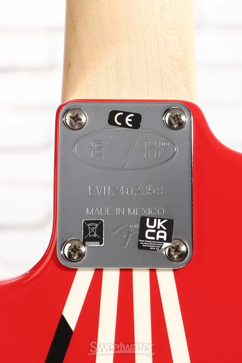 EVH Striped Series Electric Guitar – Red with Black and White Stripes