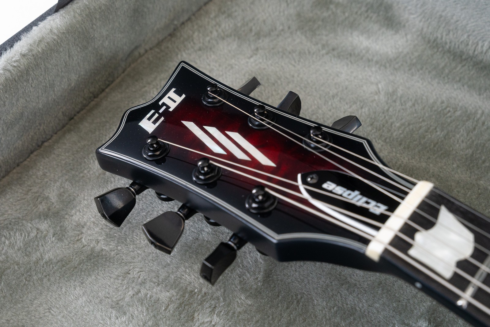 ESP E-II Eclipse E/G, Ebony Fingerboard, See Thru Black Cherry Sunburst