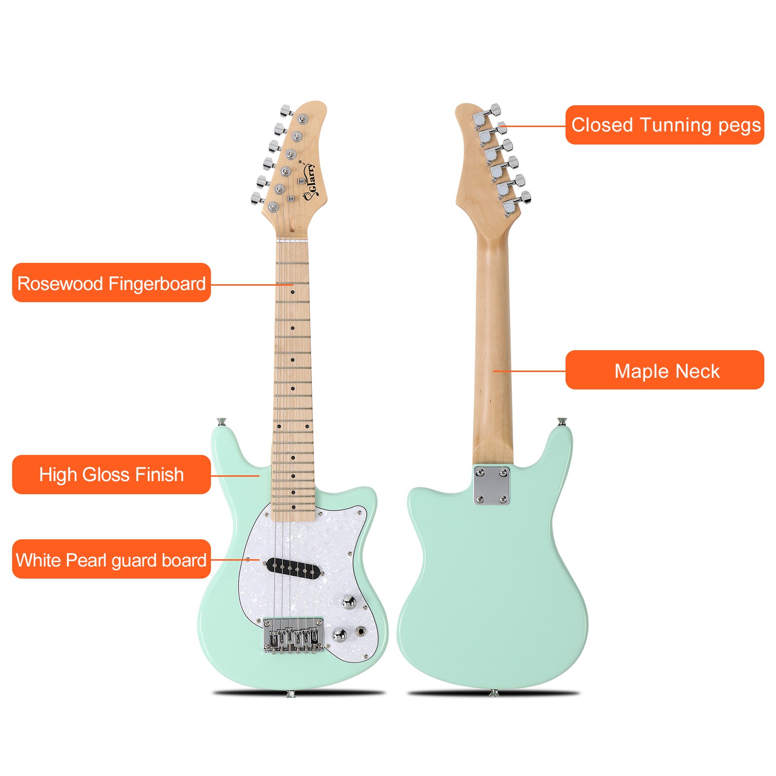 30in Maple Fingerboard Mini Electric Guitar Kit with 5W Amplifier Bag String