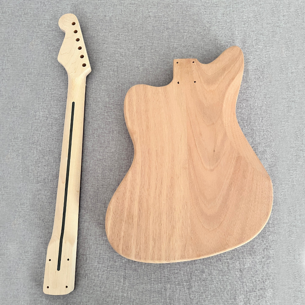 Unfinished jazzmaster Style Electric Guitar Kit DIY Project P90 Pickups Tremolo