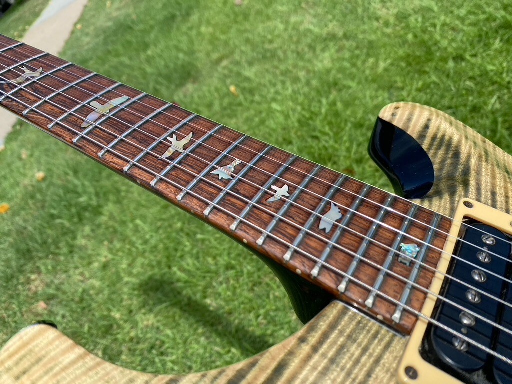 1990 PRS Custom 24 10 Top Green w/ Birds – Brazilian Board – Orig Paperwork
