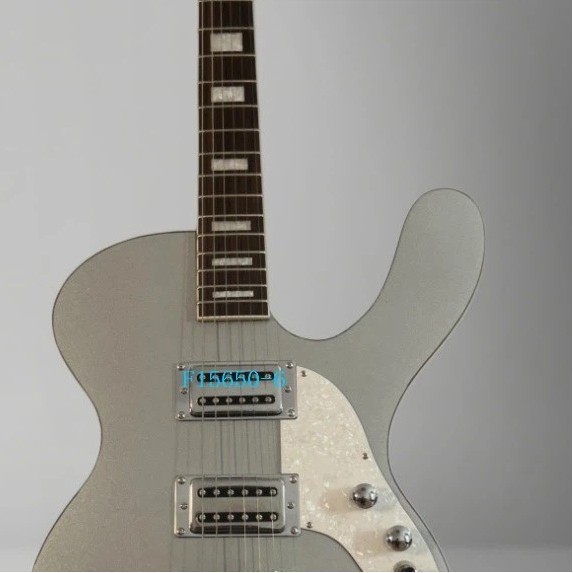 Metallic Sliver Electric Guitar H-H Pickups Pearl Pickguard Chrome Parts Stock