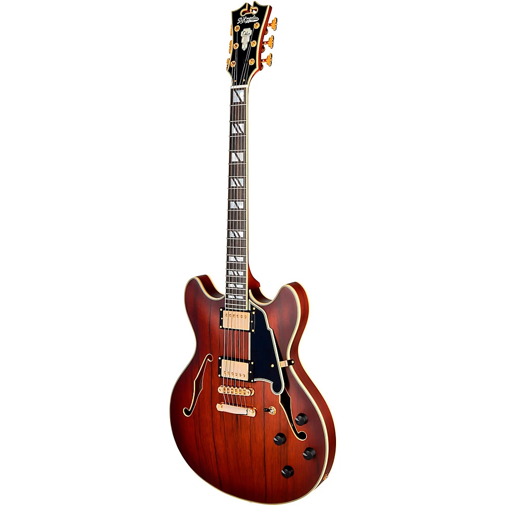 D’Angelico Deluxe DC SemiHollow Electric Guitar Satin Brown Burst