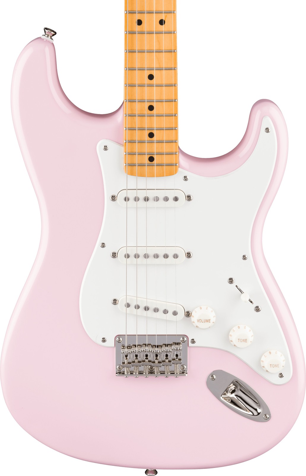 Squier Classic Vibe ’50s Stratocaster HT Electric Guitar, Maple FB, Shell Pink