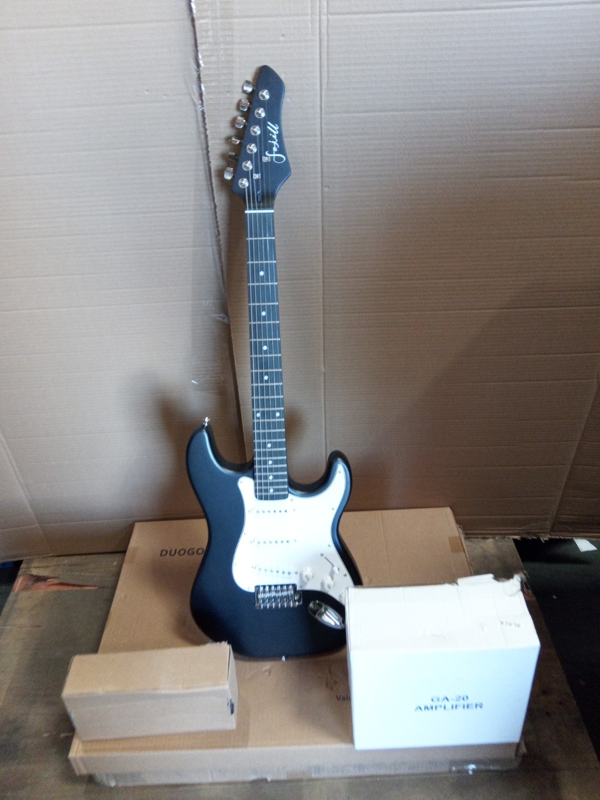 Open Box Black ST Style Electric Guitar kit set with AMP 1ZY2109G0301982009
