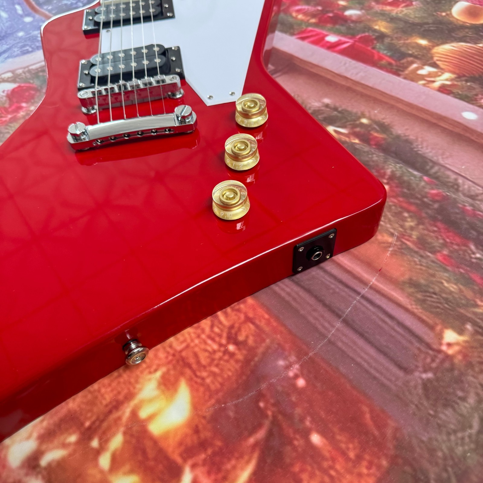 New Acepro Electric Guitar Red Explored HH pickups Block Fret Inlays Hard Rock