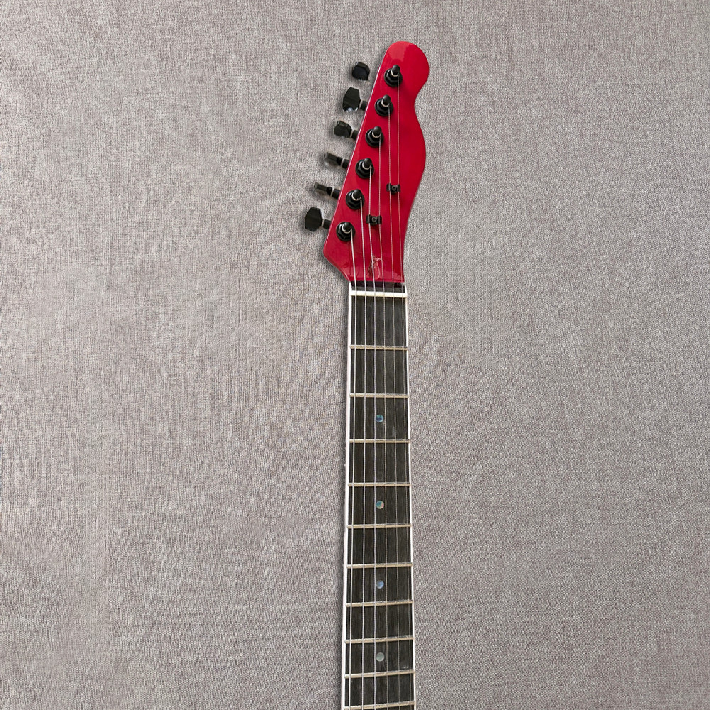 6string Red Quilted Maple Top TL Style Electric Guitar Black Hardware Solid Body