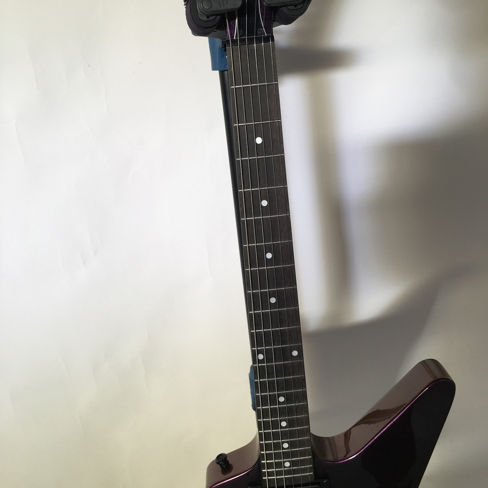Purple Sparkle James Hetfield Explorer Style Electric Guitar HH Pickup Black HW