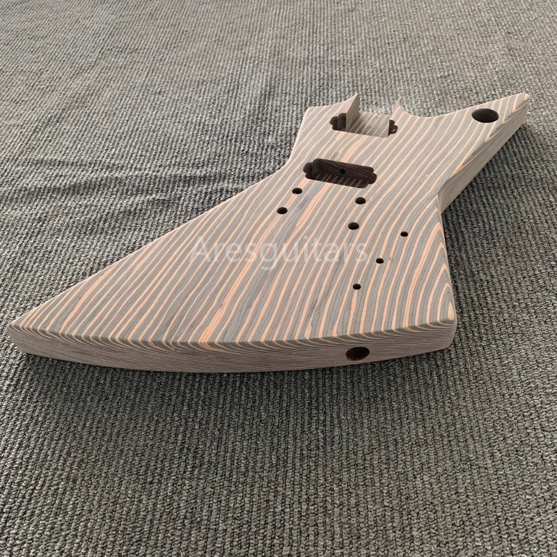 Unfinished Zebrawood DIY Electric Guitar Kits Include Hardware HH Pickups