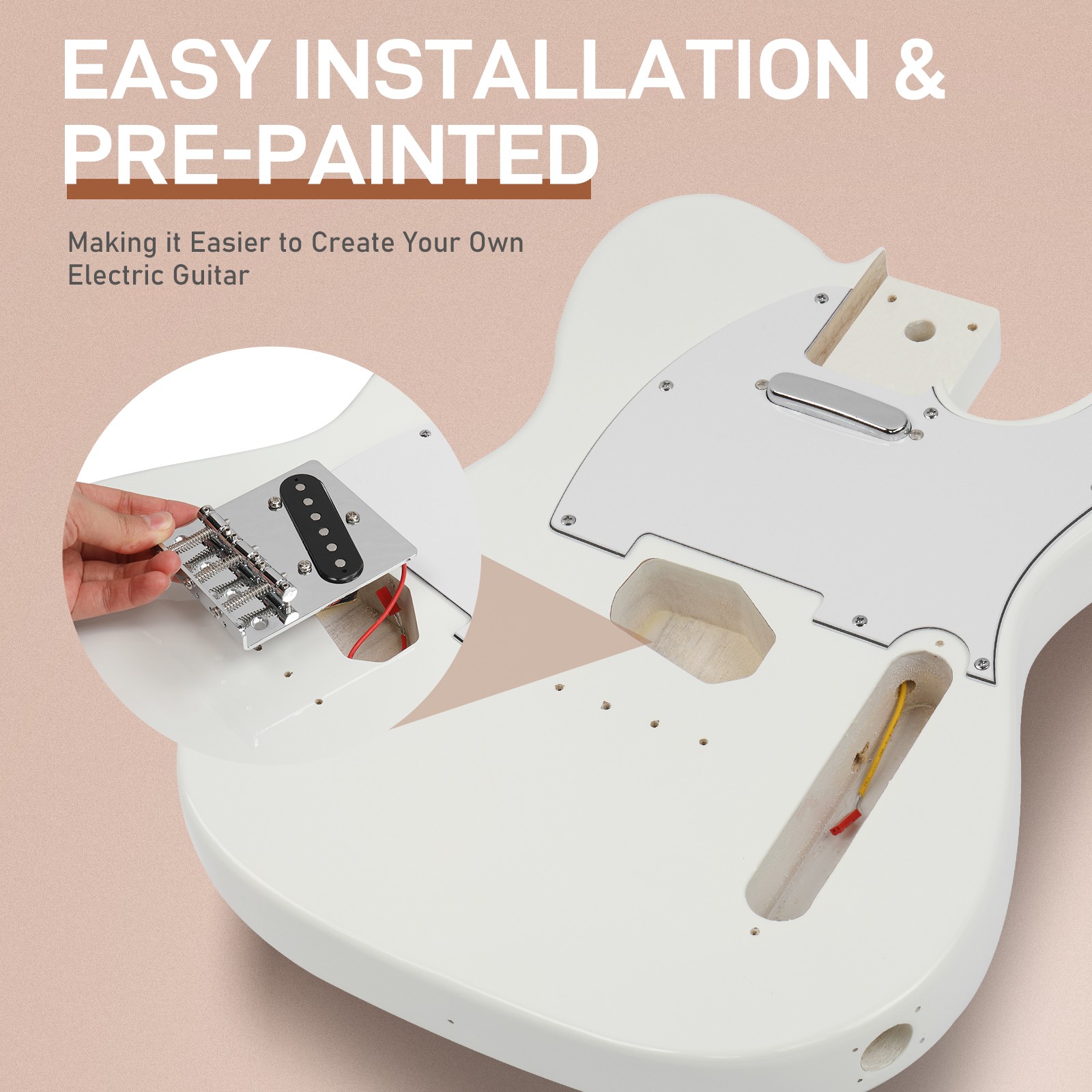 DIY 6 String TL Style Electric Guitar Kits with Mahogany Body Maple Neck