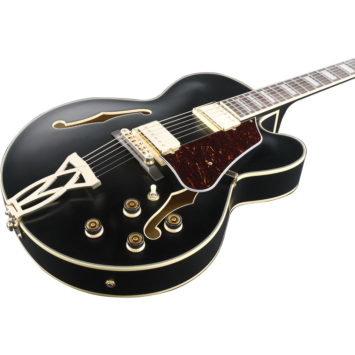 Ibanez Artcore Series AF75G Electric Guitar, Bound Rosewood Fretboard, Black Fla