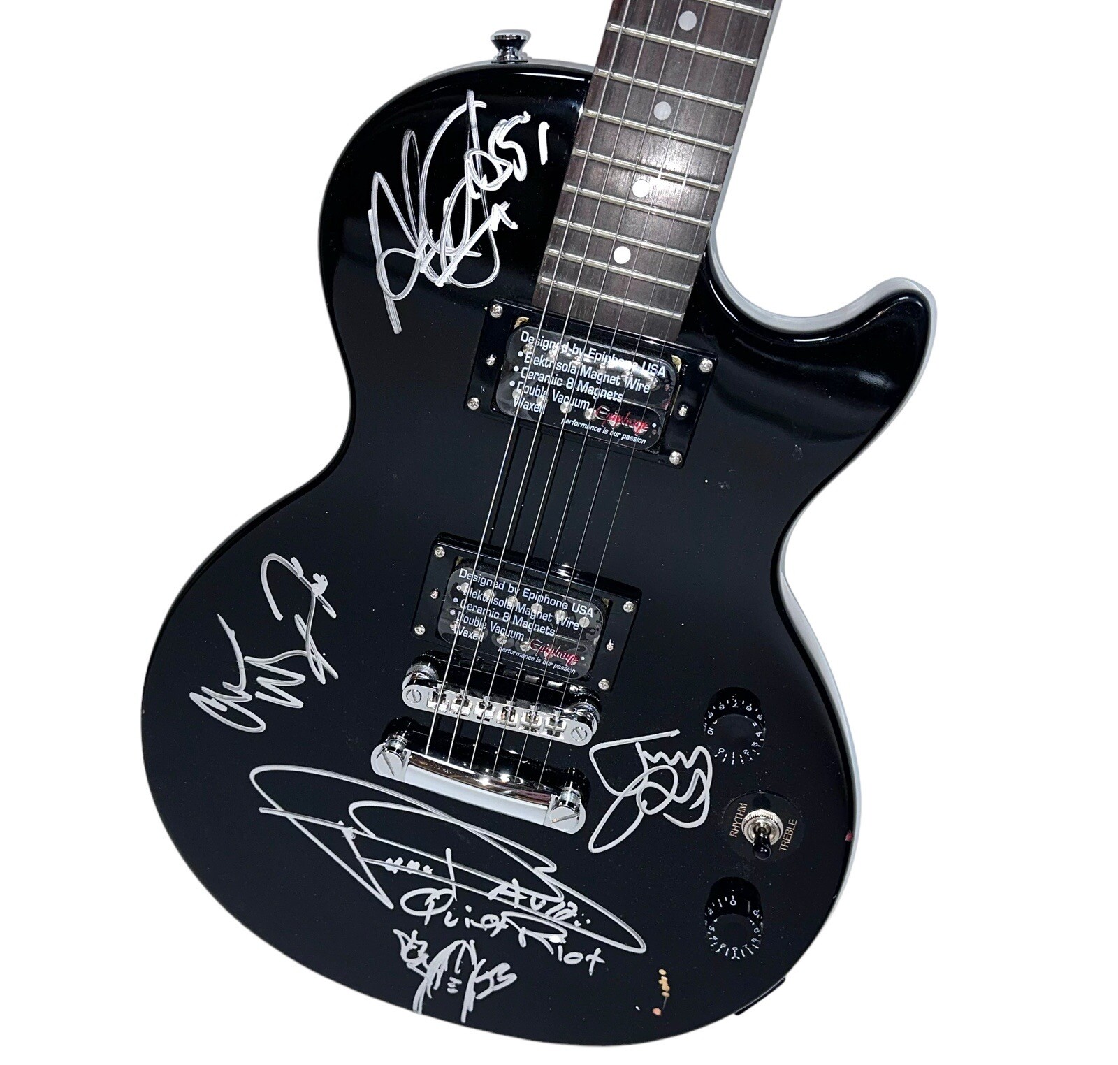 Autographed Quiet Riot Band Signed Les Paul Guitar 4 Signatures + Beckett COA