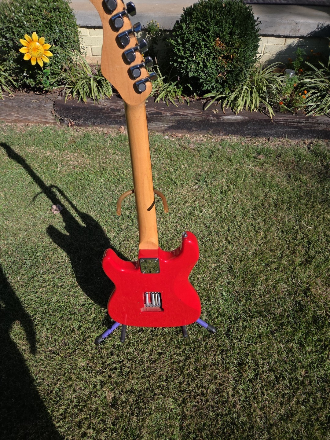 Excel Stratocaster style electric guitar 1980s musical instrument New Strings