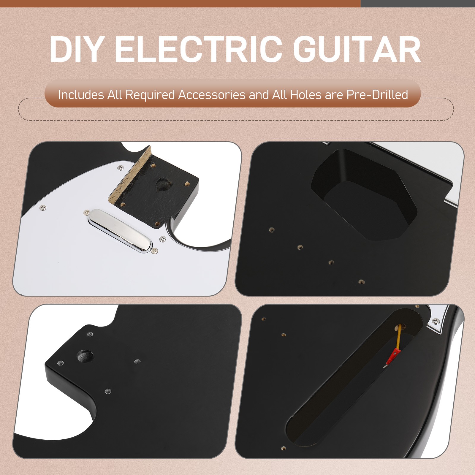DIY 6 String TL Style Electric Guitar Kits with Mahogany Body School Band