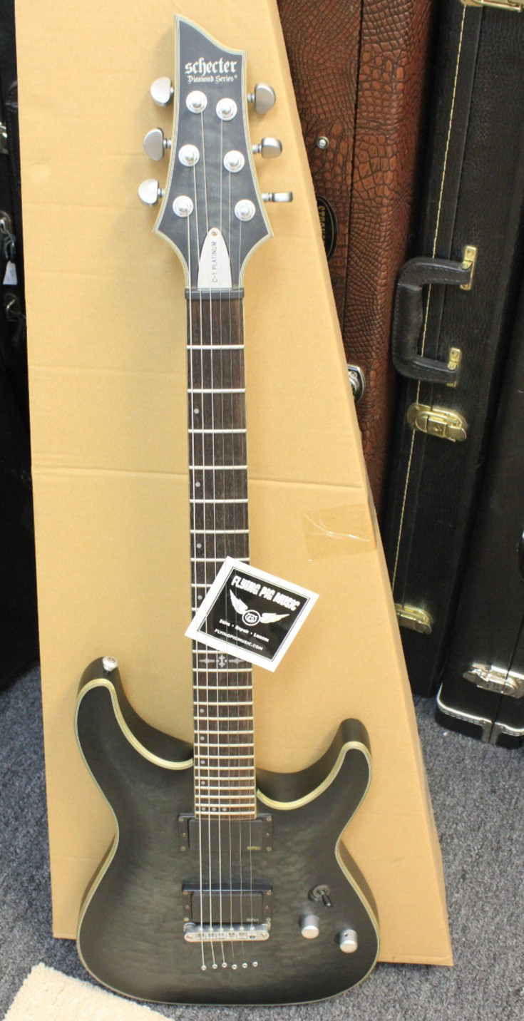 Schecter Research C-1 Platinum Electric Guitar TRP063272 Translucent Black w/Bag