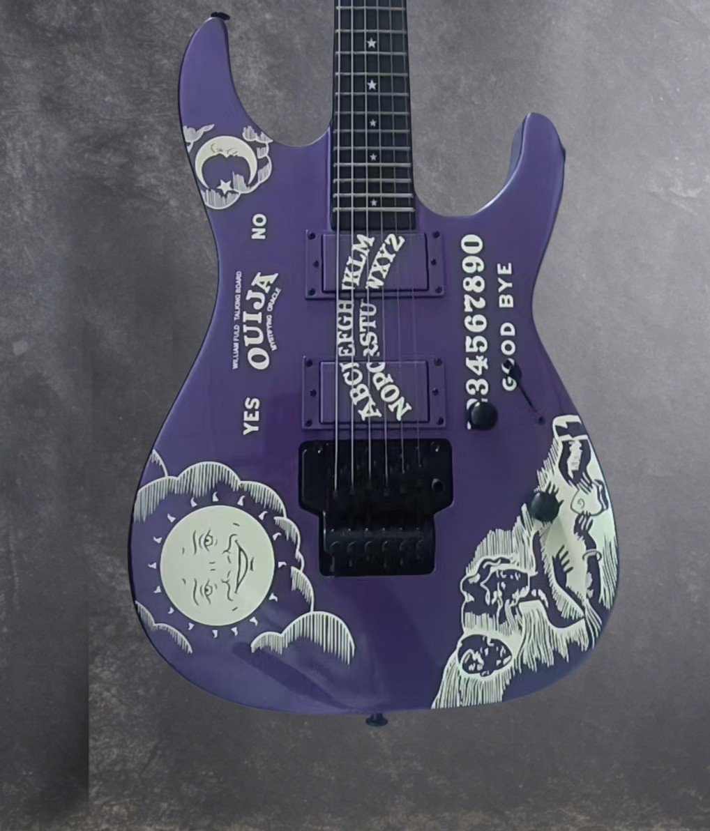 Ship US Purple Ouija Electric Guitar Kirk Hammett With Floyd Rose Tremolo