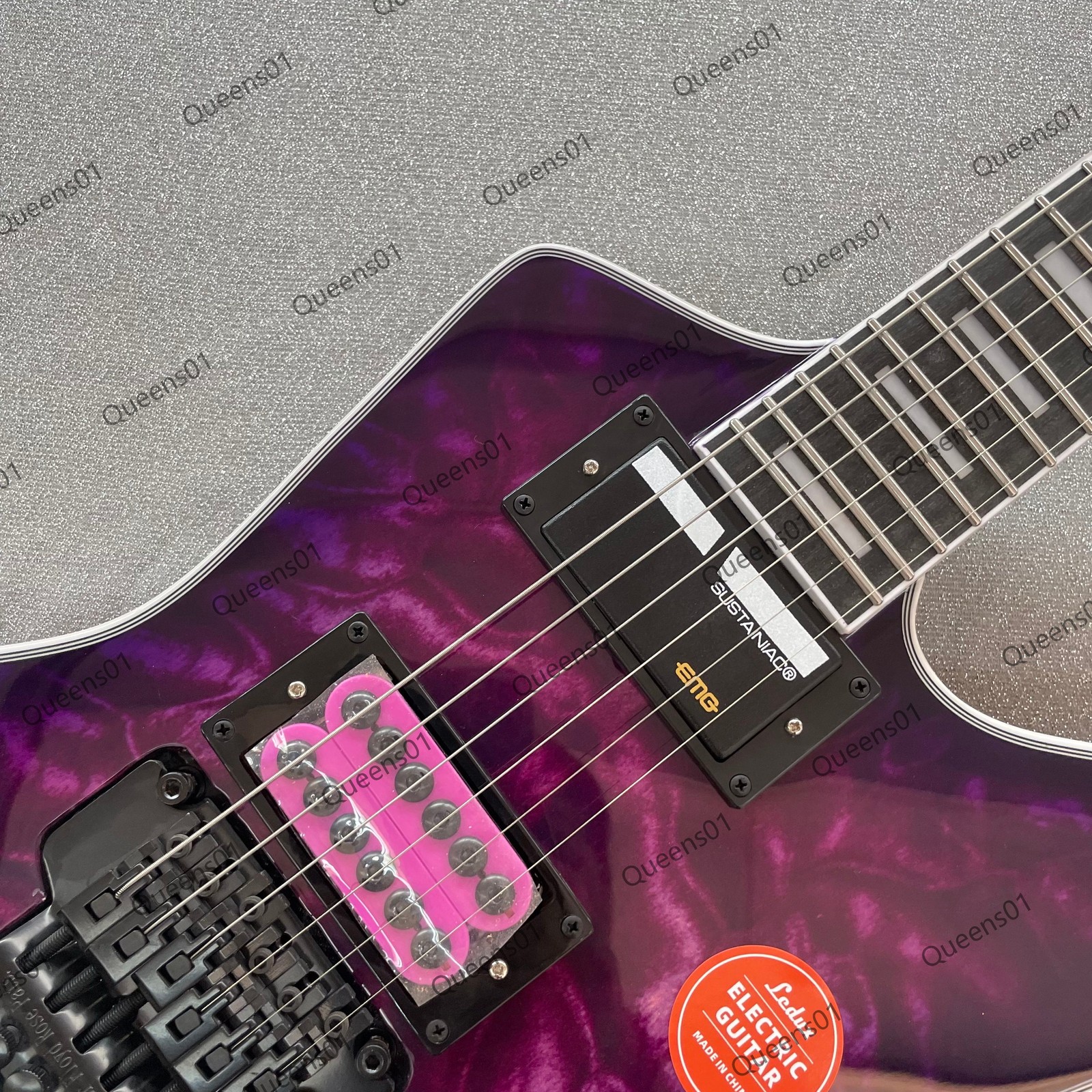 Electric Guitar Stainless Rounded Fret Edge Active Pickup Quilted Maple Top