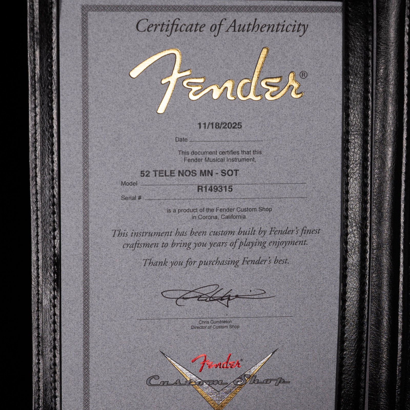 Fender Custom Shop 1952 Telecaster NOS Sunset Orange Transparent