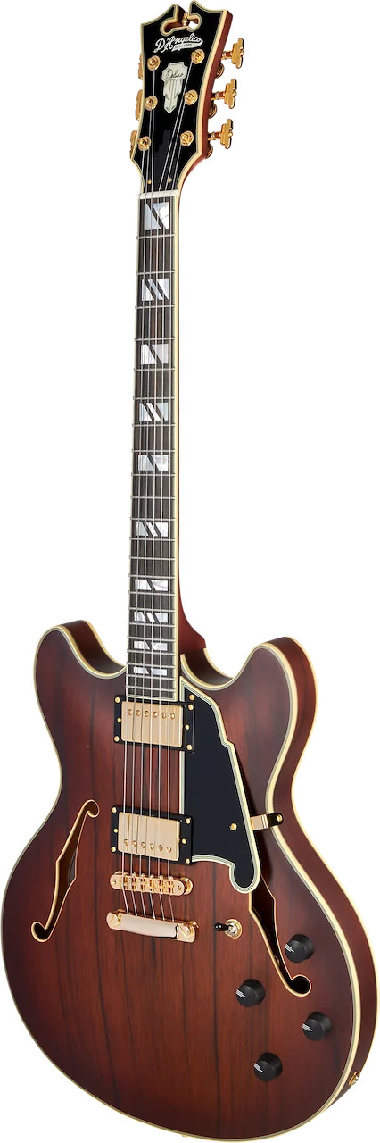 D’Angelico Deluxe DC Semi-hollowbody Electric Guitar – Satin Brown Burst