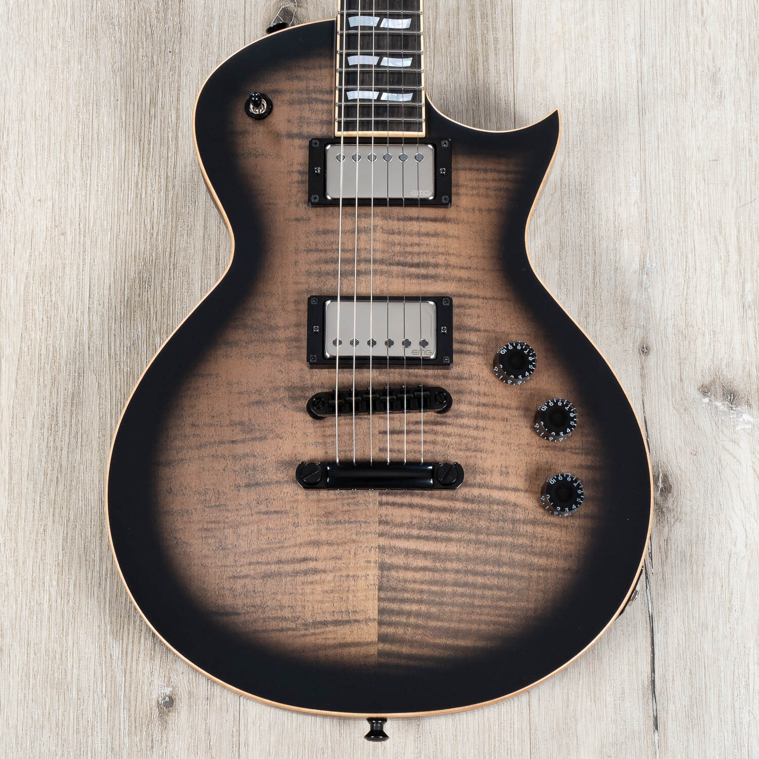 ESP USA Eclipse Guitar, Flame Maple Top, EMG 57 / 66, See Thru Black Sunburst