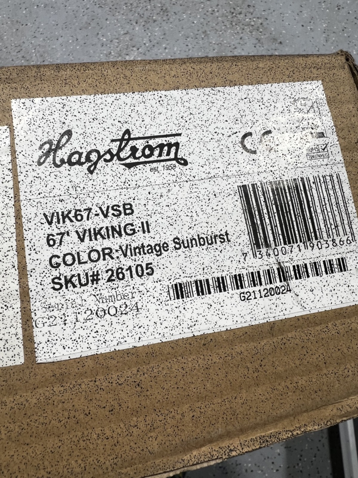 Hagstrom ’67 Viking II Semi Hollow Guitar – Vintage Sunburst