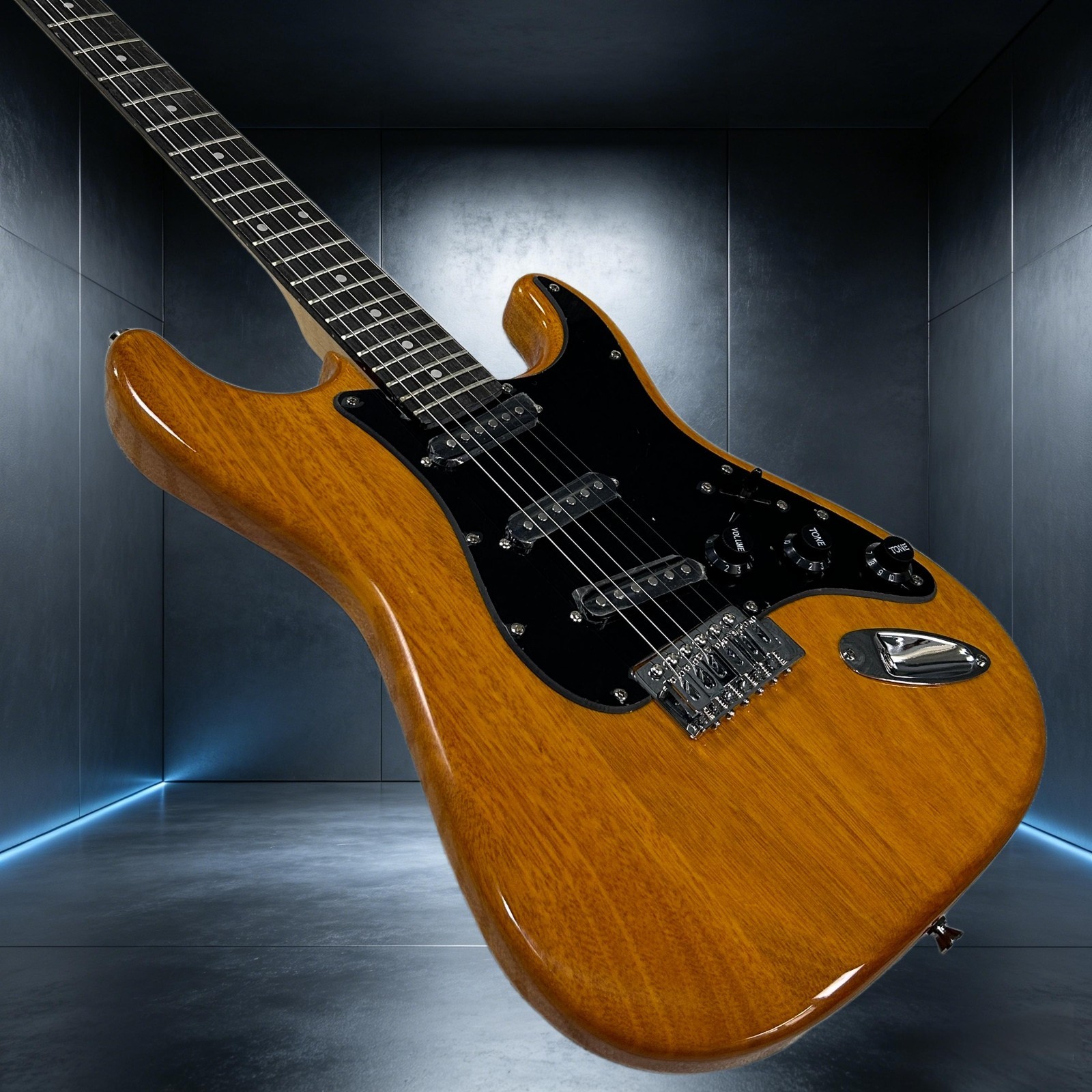 Electric Guitar Transparent Yellow Color Black Pickguard 22 Frets ST Guitar
