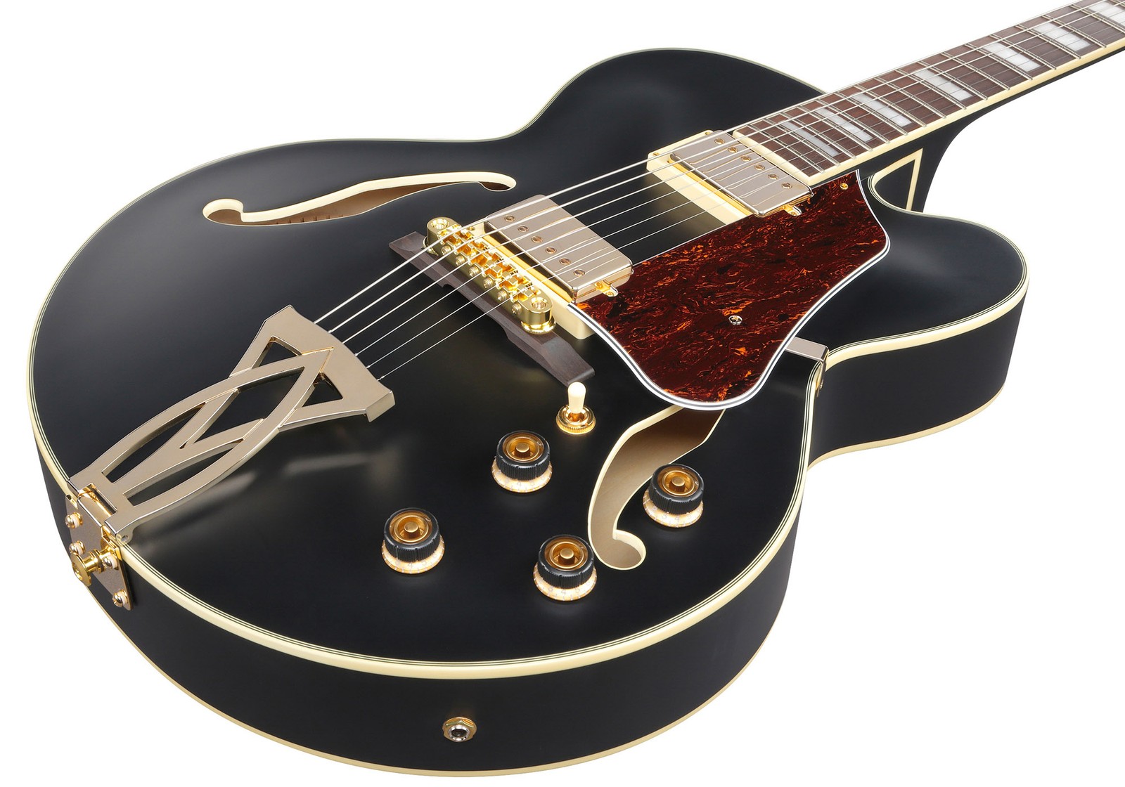 Ibanez AF75G AF Artcore Hollow Body Electric Guitar – Black Flat w/ Gig Bag