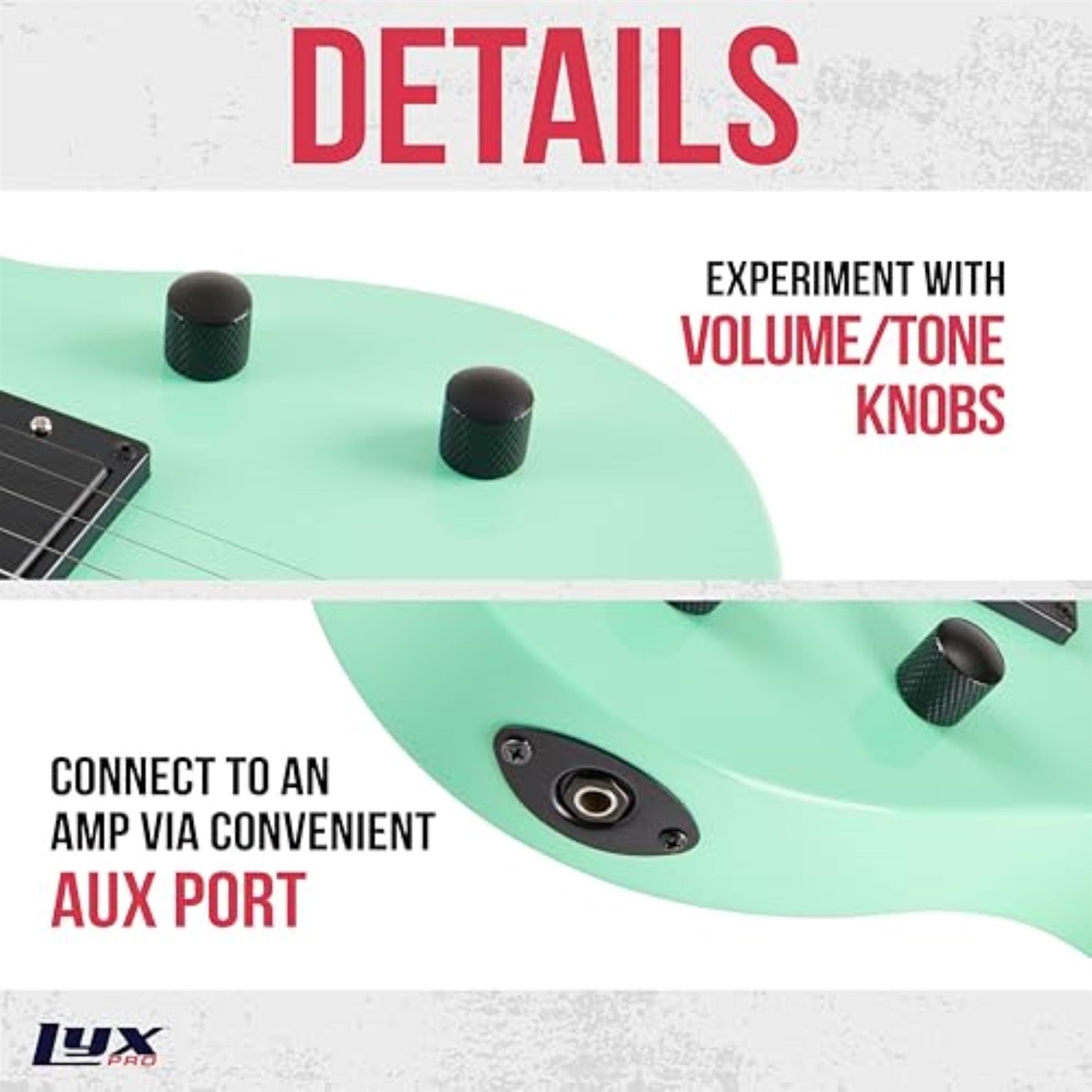 LyxPro CS 30in Electric Guitar Kit Amp Cable 6 Picks Guide Beginner Green