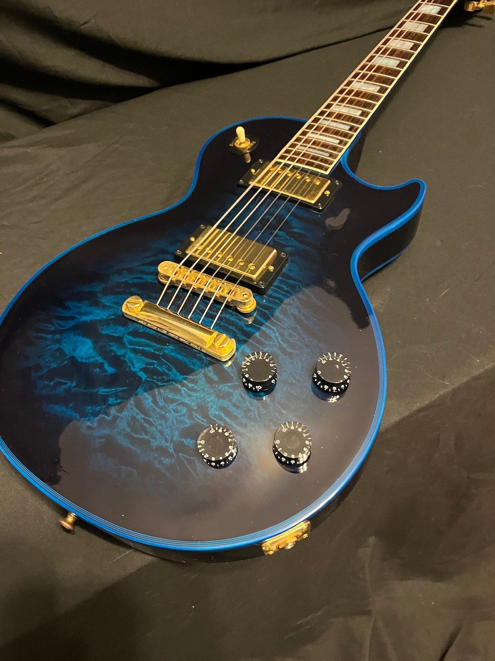 2012 Gibson Custom Shop Les Paul Custom Quilt Top Blue Widow Guitar W/COA/OHSC