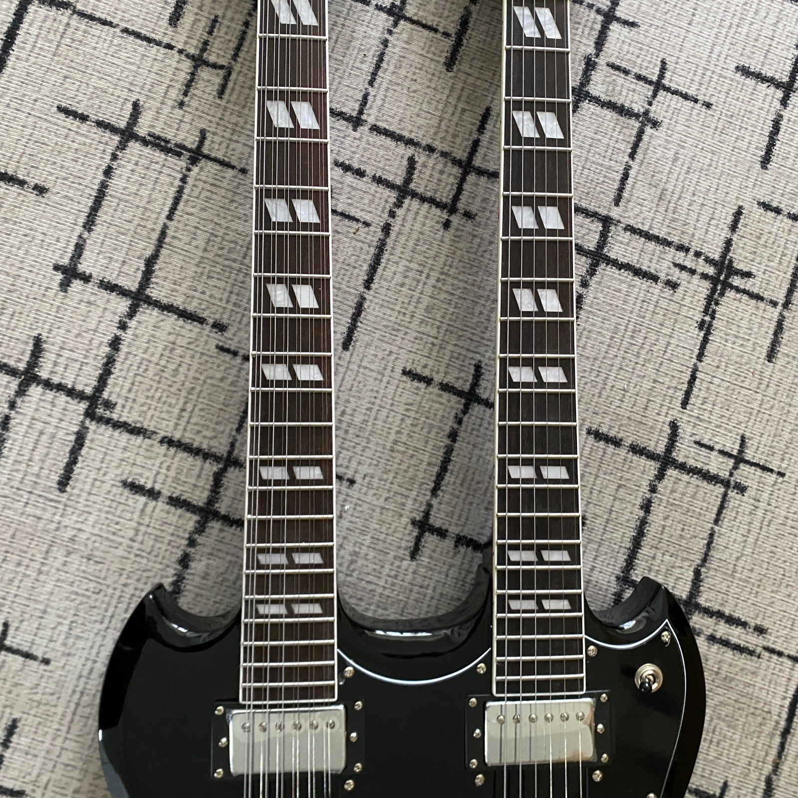 SG Double Neck Electric Guitar Jimmy Page 12+6 Black
