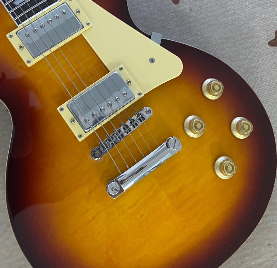 6 String Solid Body Electric Guitar Vintage Sunburst Dual Humbuckers