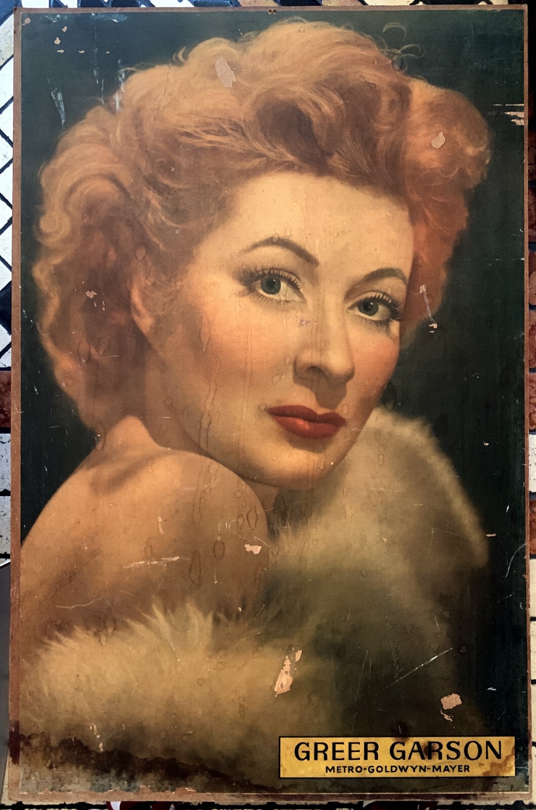 VINTAGE LARGE 25×59″ ORIGINAL MOVIE POSTER GREER GARSON MGM STAR HOLLYWOOD cinem