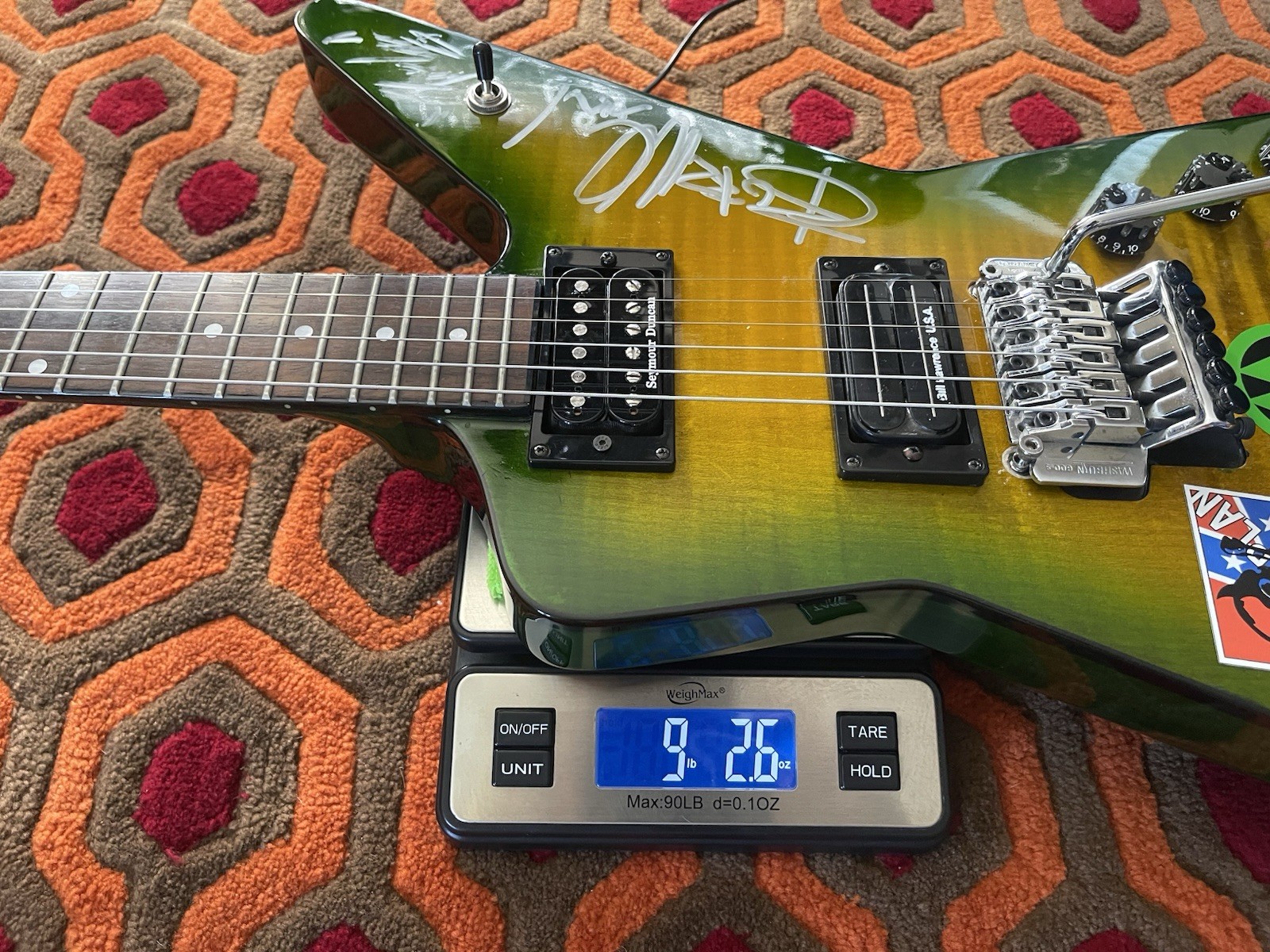 WASHBURN DIMEBAG DARRELL DIME SLIME 333 SIGNED GUITAR VINNIE PAUL DAMAGEPLAN