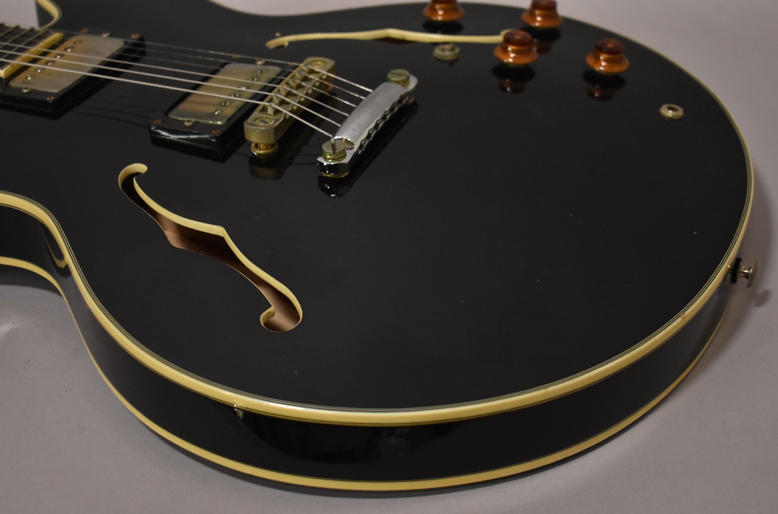 1997 Epiphone Sheraton Samick Korea Ebony Finish AS-IS For Repair w/OHSC