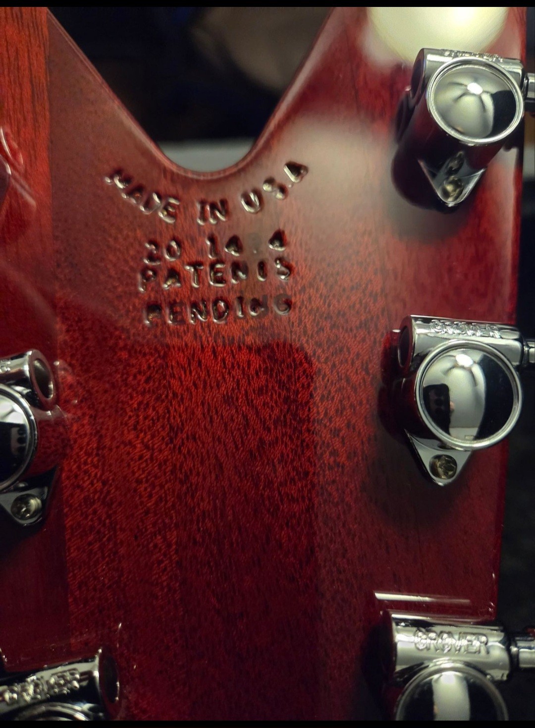 Dean USA Custom Shop V Patents Pending Trans Cherry Sunburst 2020