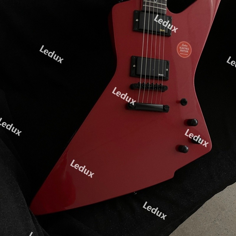 Ledux Solid Electric Guitar Stainless Rounded Fret EdgeFixed Red Fast shipping
