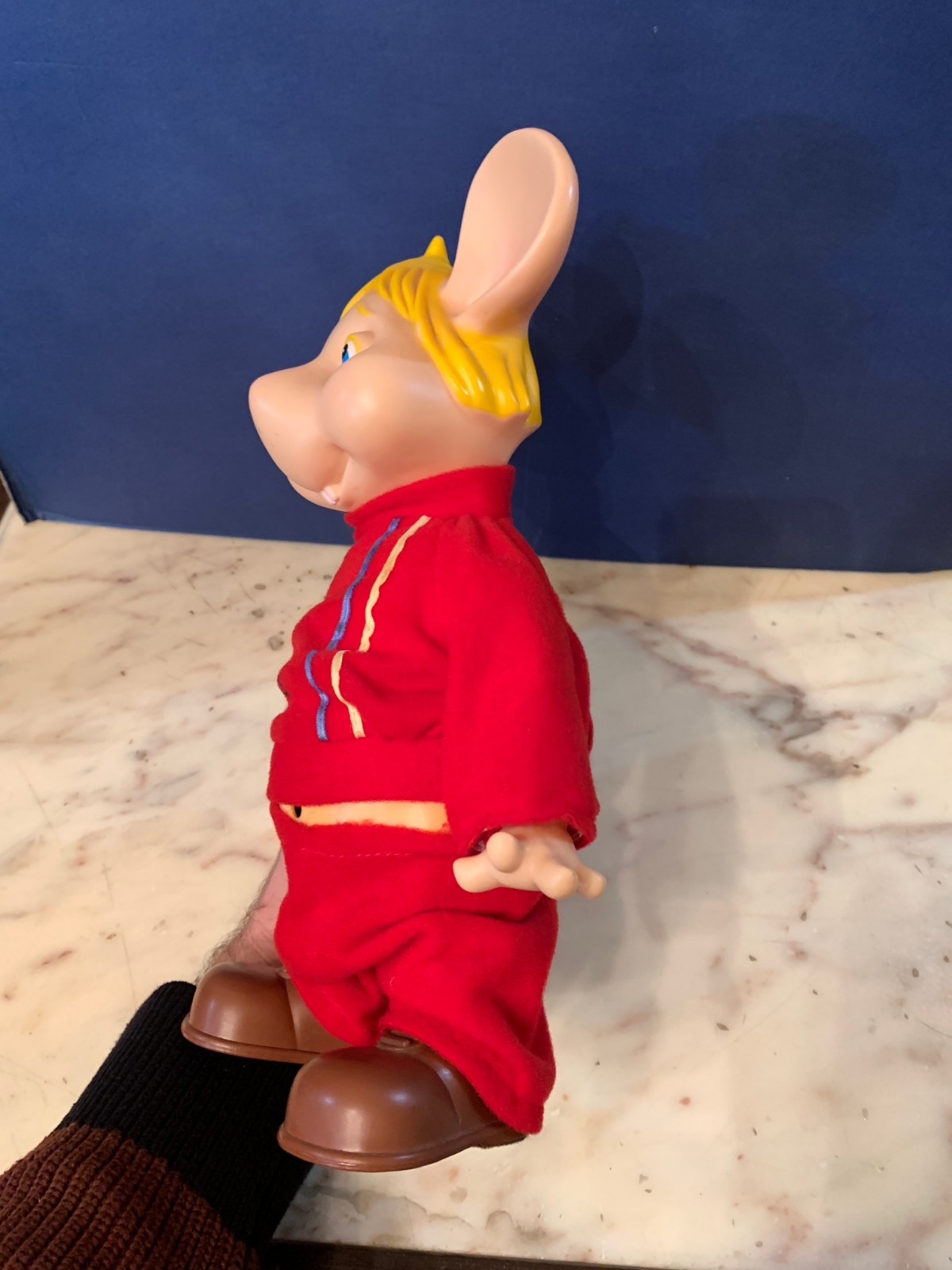 VINTAGE LARGE 13″ PLASTIC VINYL TOY TOPO GIGIO 1970s italocremona italy