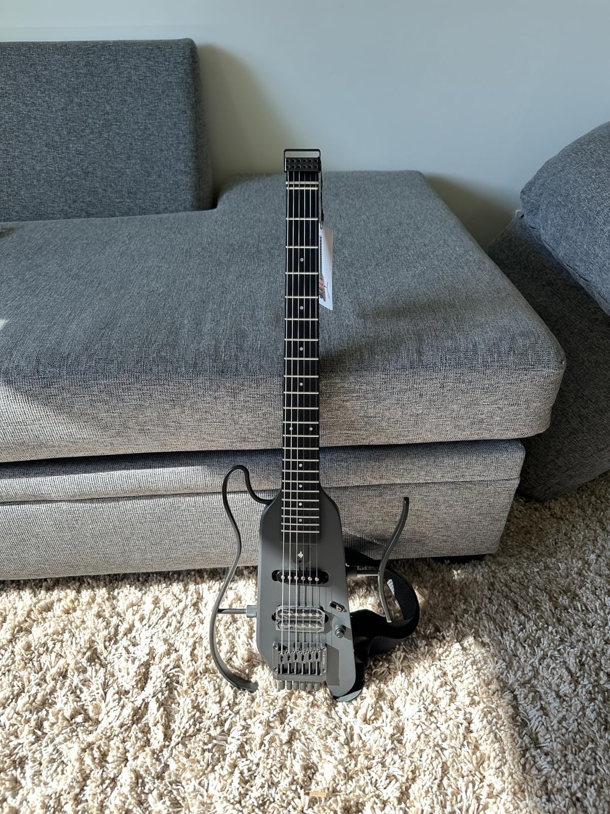 Donner HUSH-X Headless Electric Guitar + Gig Bag Headphone & Accessories | Black