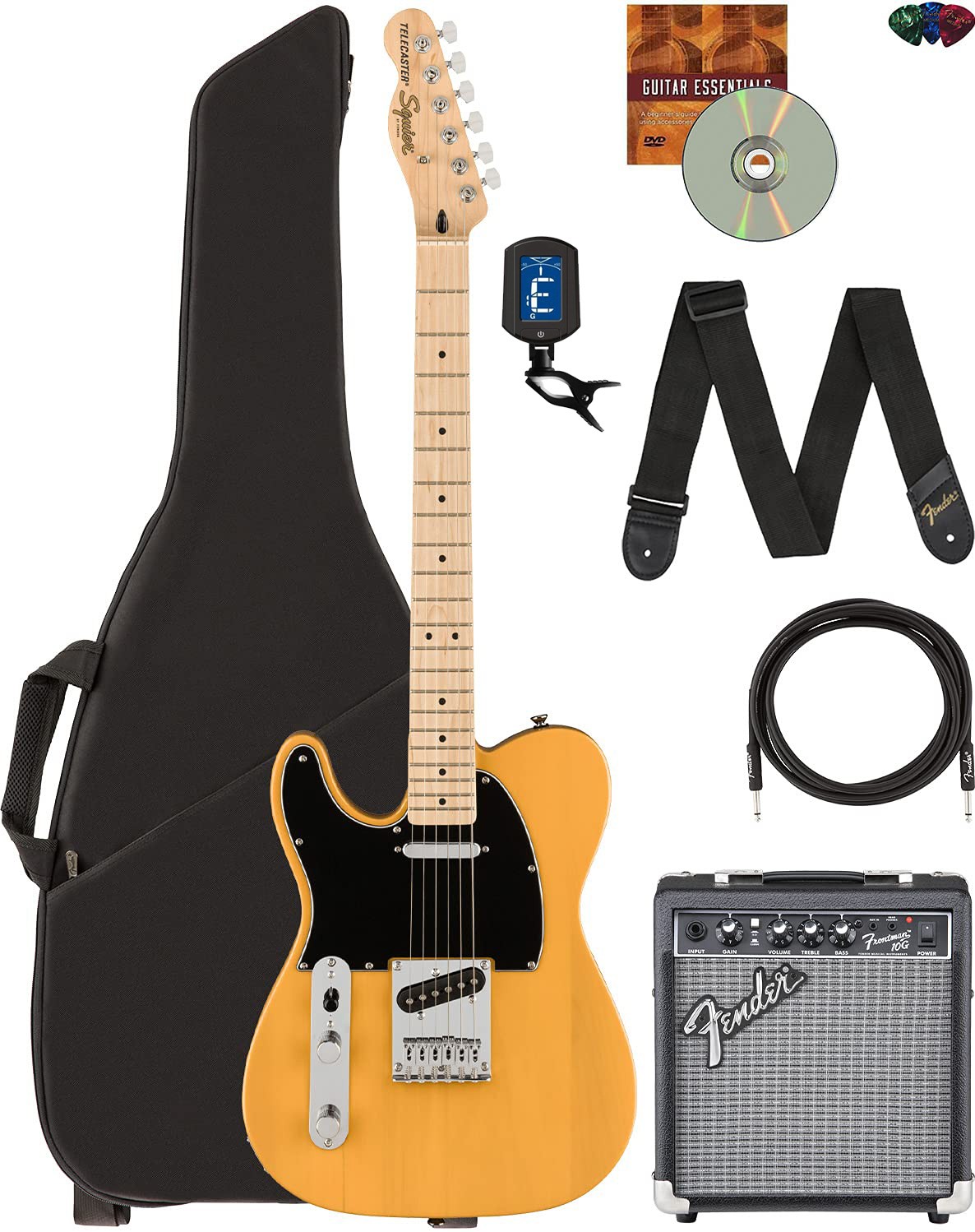 Fender Squier Affinity Telecaster, Left Handed – Butterscotch Blonde w/ Amp