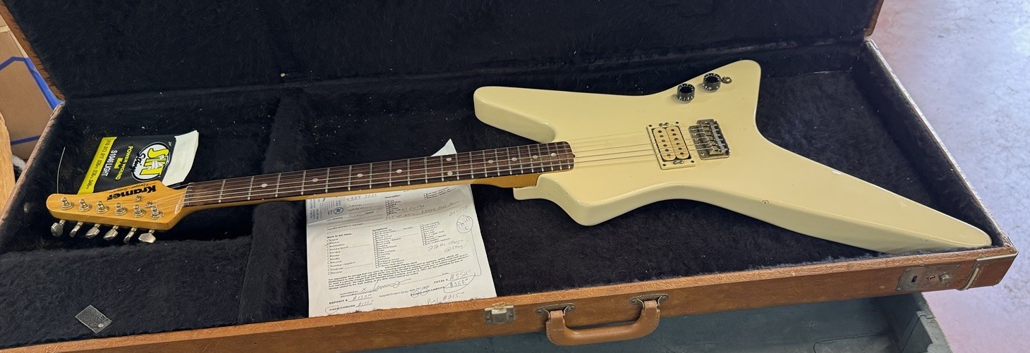 1982 Kramer Voyager Electric Guitar w/ Original Case, Strap, Low Serial #