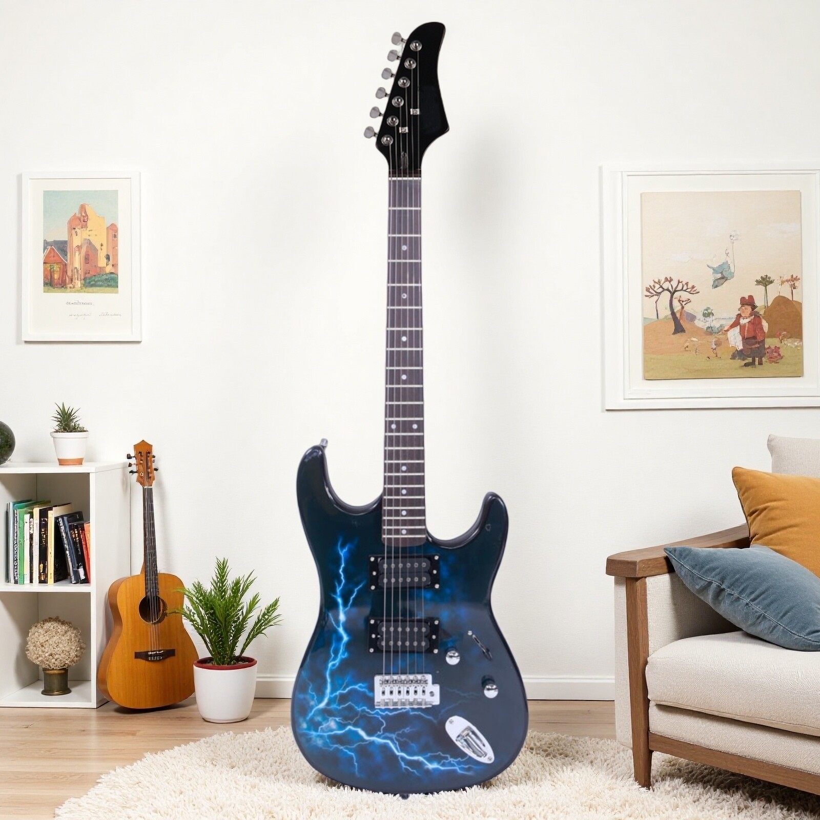 ST Electric Guitar Set – Basswood, HH Pickups, Lightning & Rosewood ​Fretboard