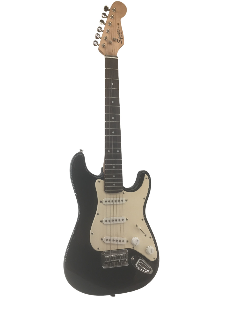 Squier By Fender Mini 6-String Electric Guitar Black ~ Tested/Works!
