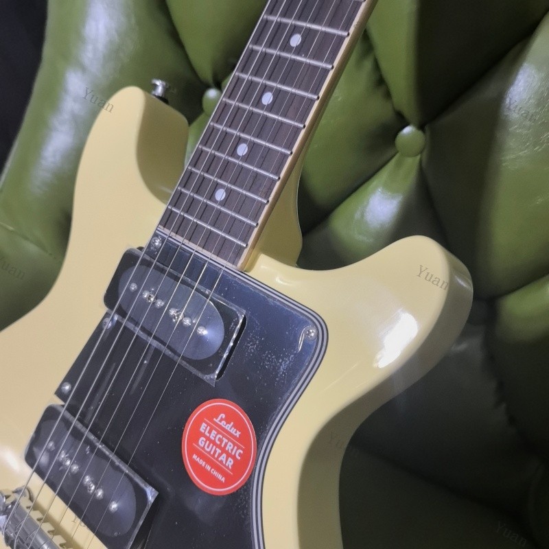 Solid Body Electric Guitar Daul P90 Pickcups Cream Yellow Multi-Ply Pickguard