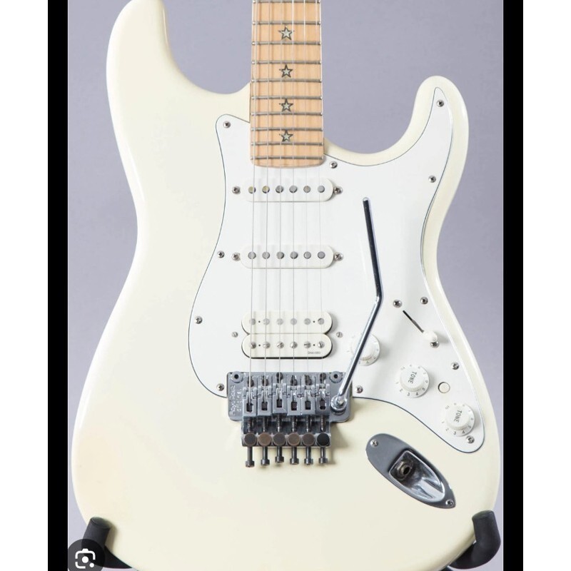 Electric guitar White color Star inlay maple fingerboard Rock tremolo
