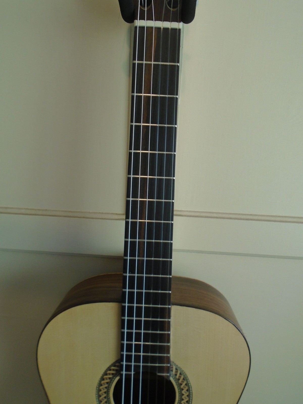 Solid wood, amateur luthier made guitar